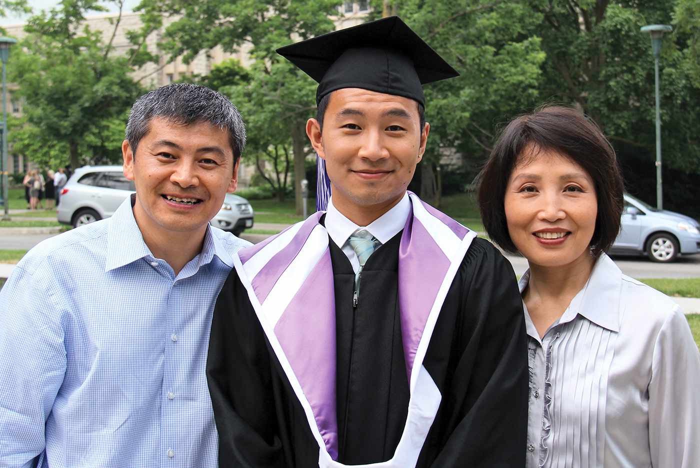 Simu Liu with his parents