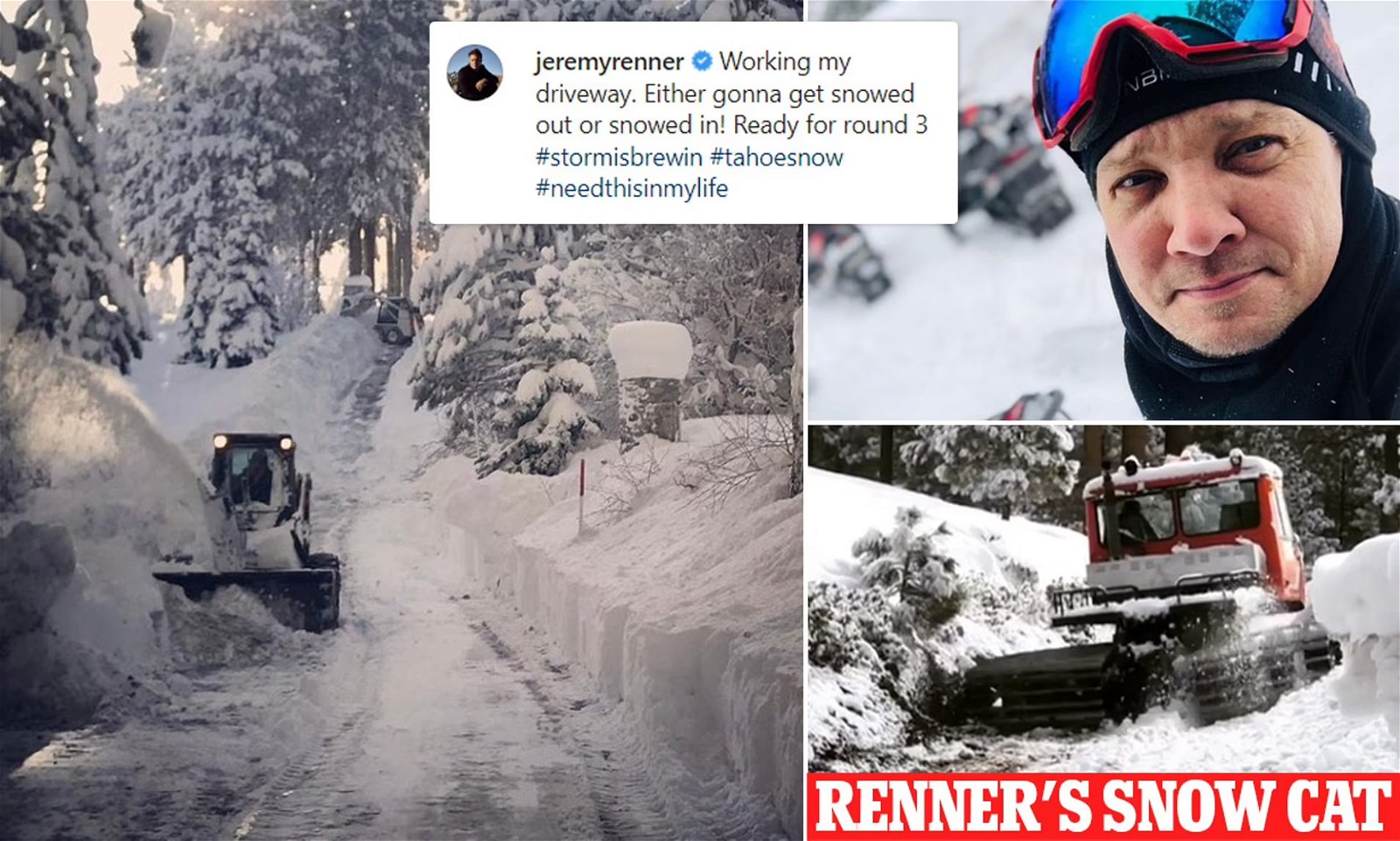 Jeremy Renner severely injured in a snow plow accident