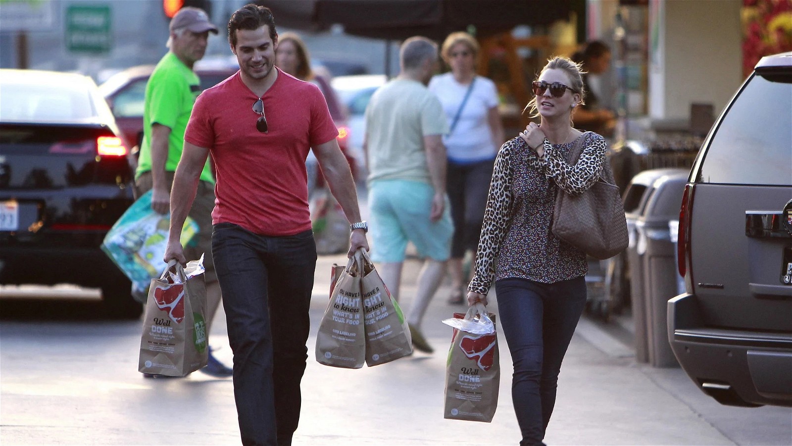 Henry Cavill and Kaley Cuoco in July 2013