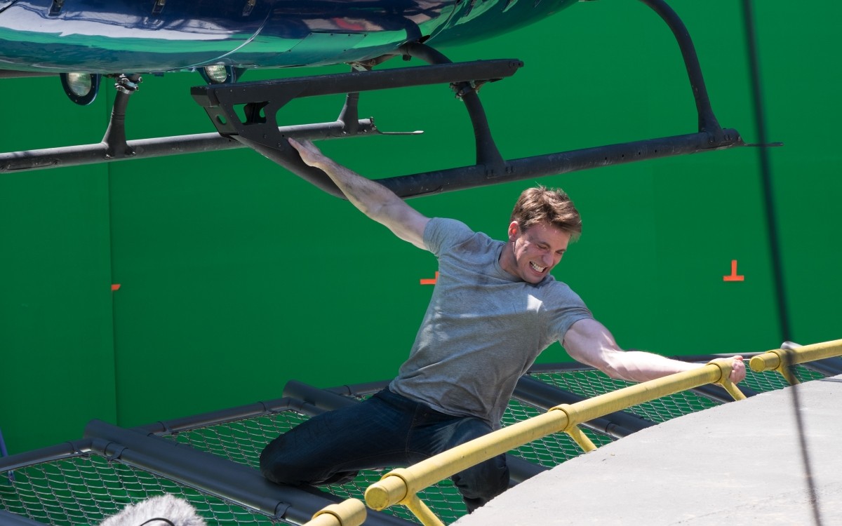 Chris Evans while shooting Captain America: Civil War.