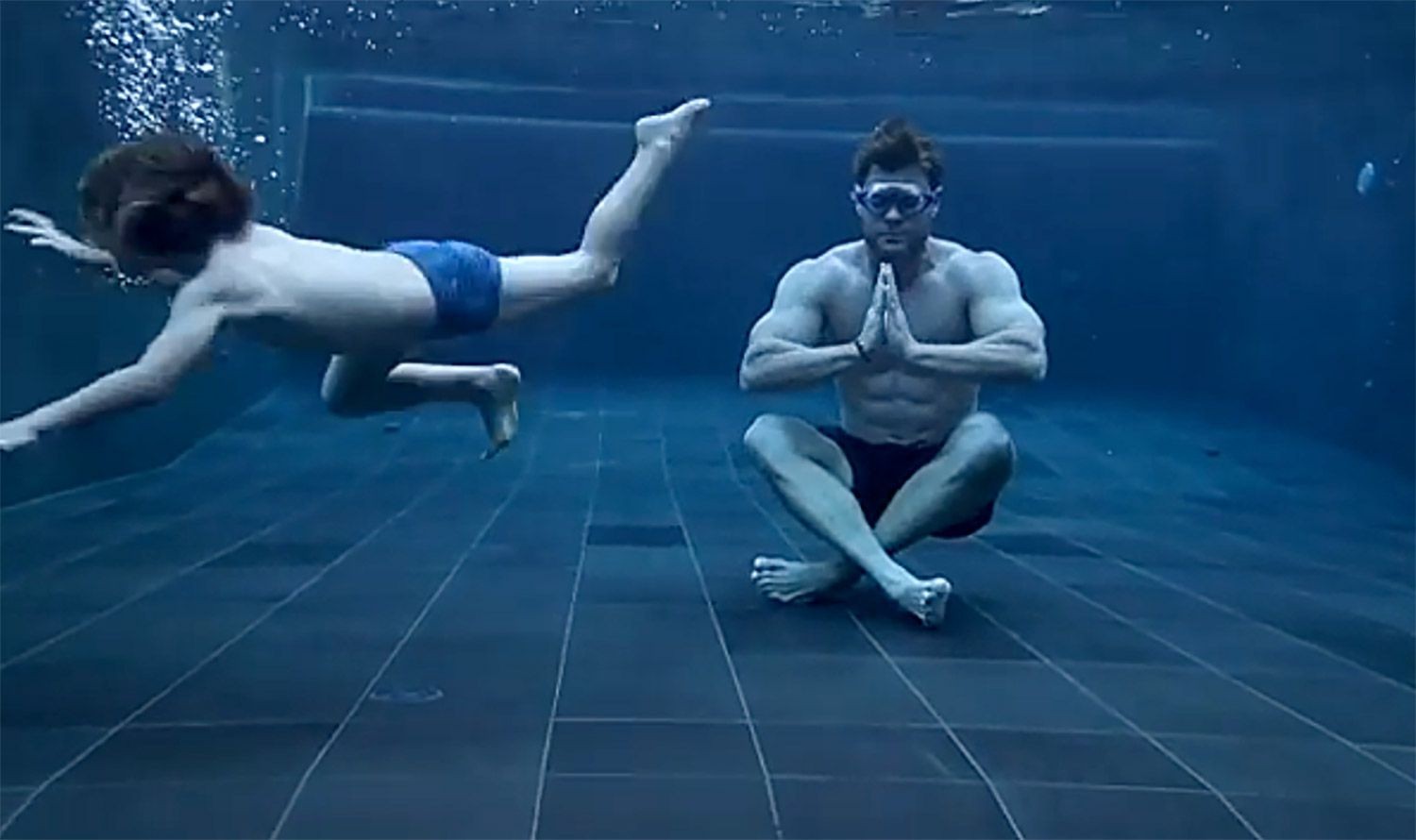 Chris Hemsworth meditates underwater for Moves That Matter initiative