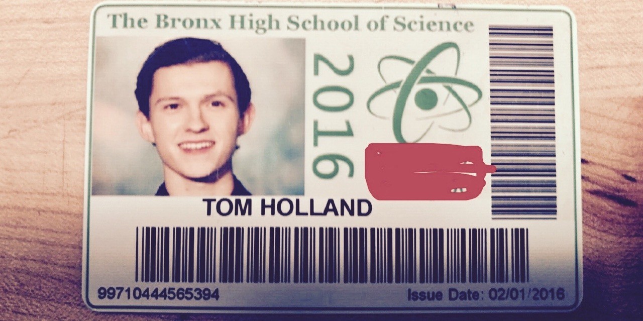Tom Holland fake student id
