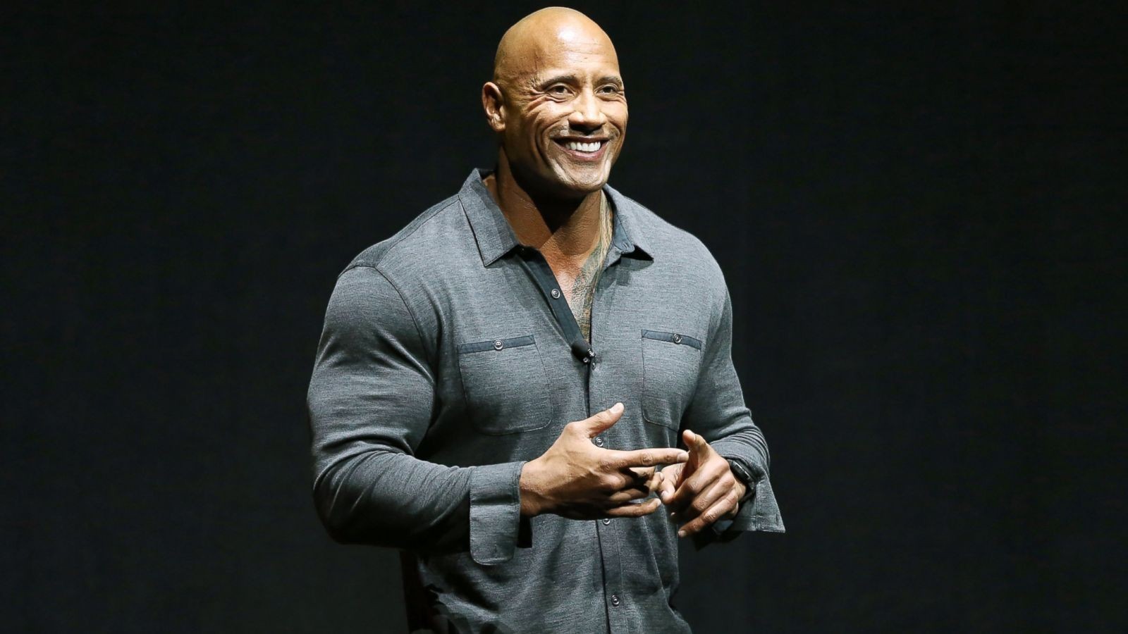 The cheery Dwayne Johnson has done some time.