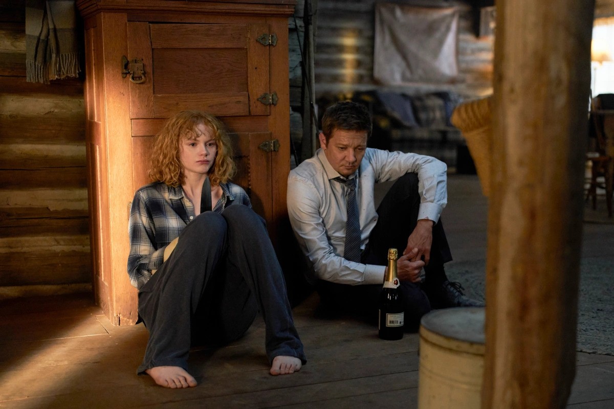 Jeremy Renner and Emma Laird in Mayor of Kingstown