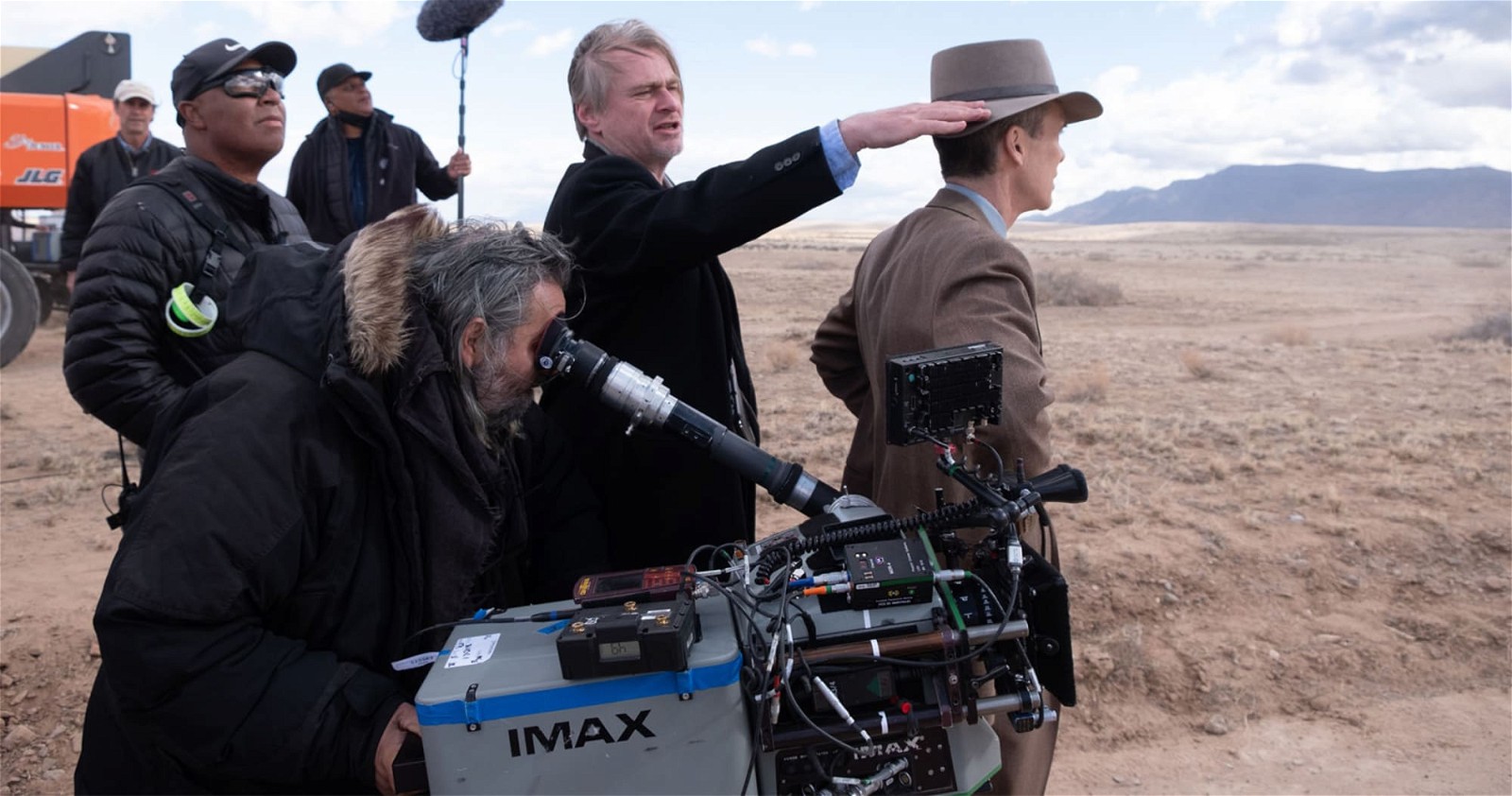 Christopher Nolan while directing Oppenheimer
