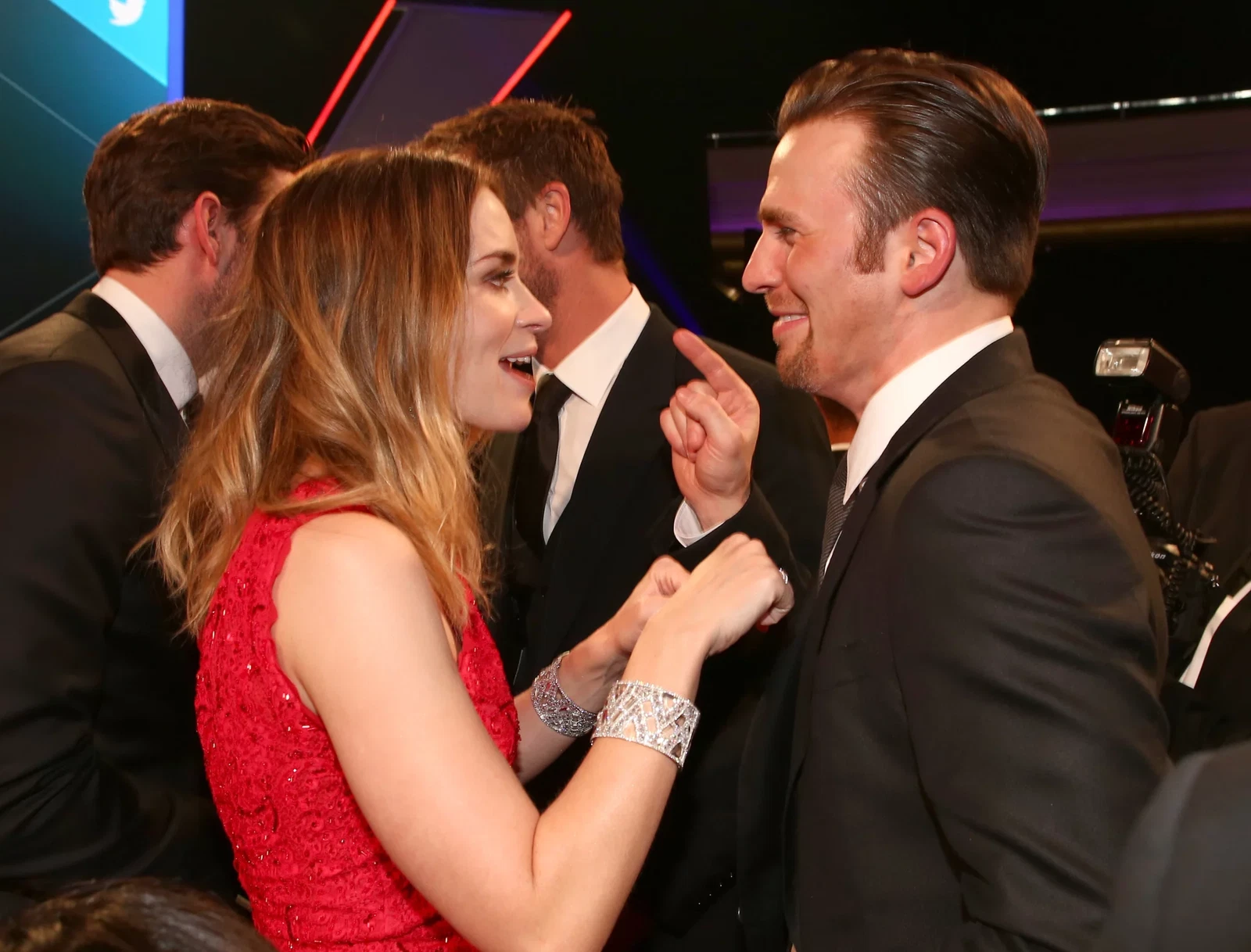 Emily Blunt and Chris Evans