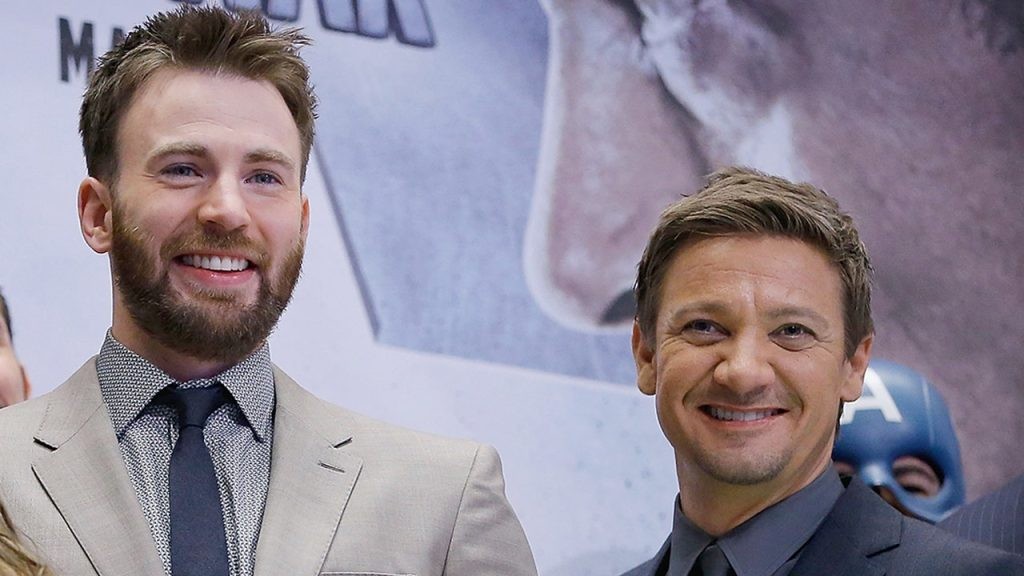 Jeremy Renner with Chris Evans
