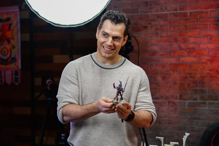 Henry Cavill with Warhammer 40,000 figure