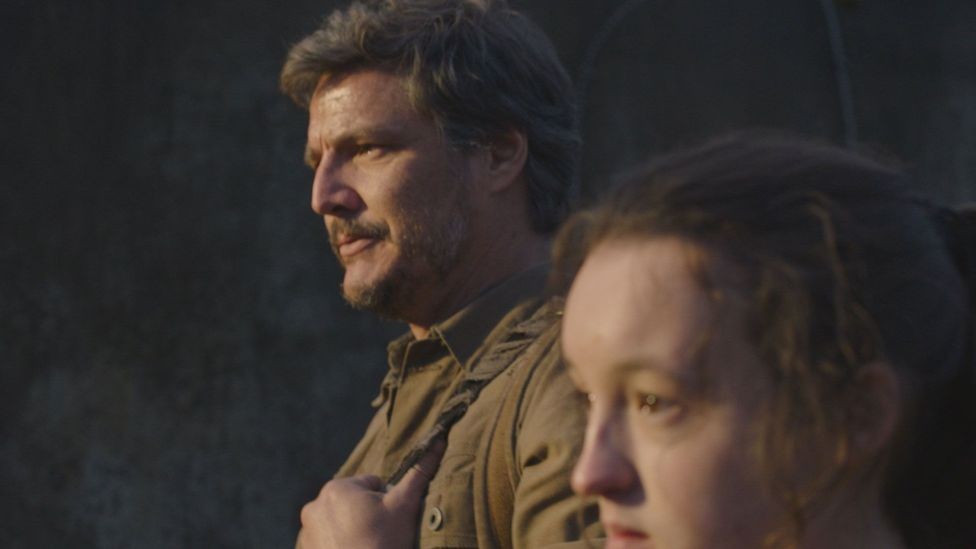Bella Ramsey and Pedro Pascal as Joel and Ellie 