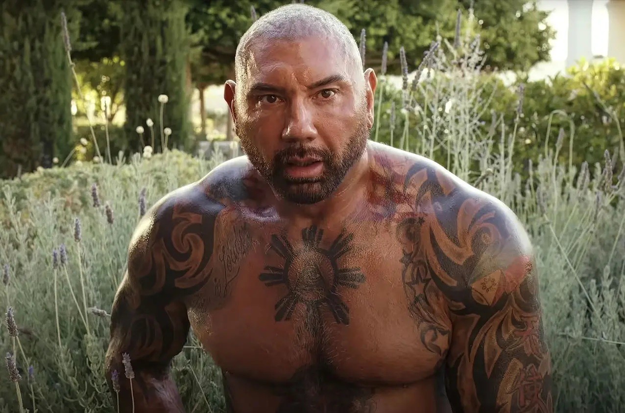 Dave Bautista in Glass Onion: A Knives Out Mystery (2022).