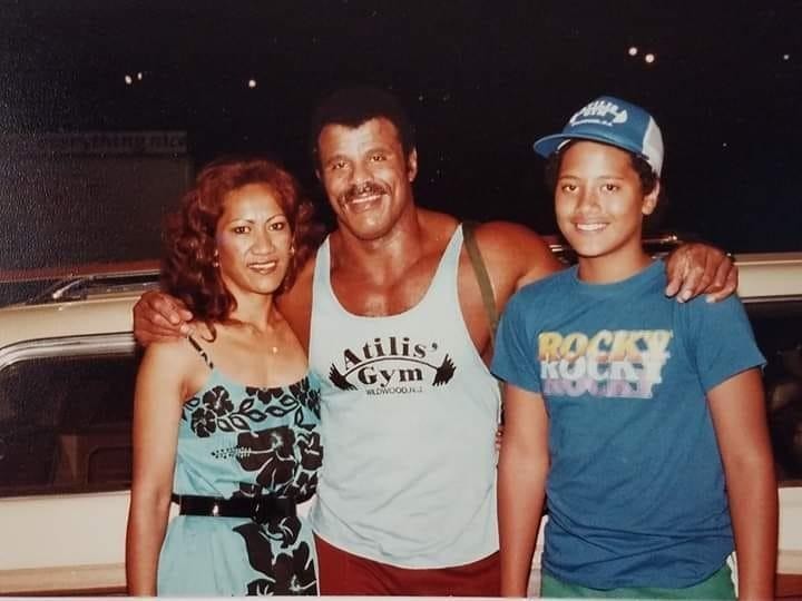 Dwayne Johnson – childhood photograph with parents Rocky and Ata Johnson