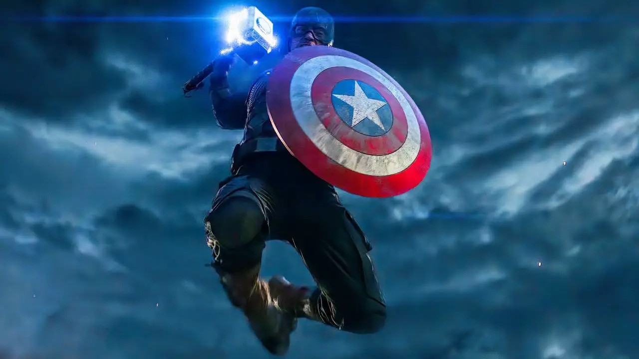 Captain America in Endgames Battle of Earth