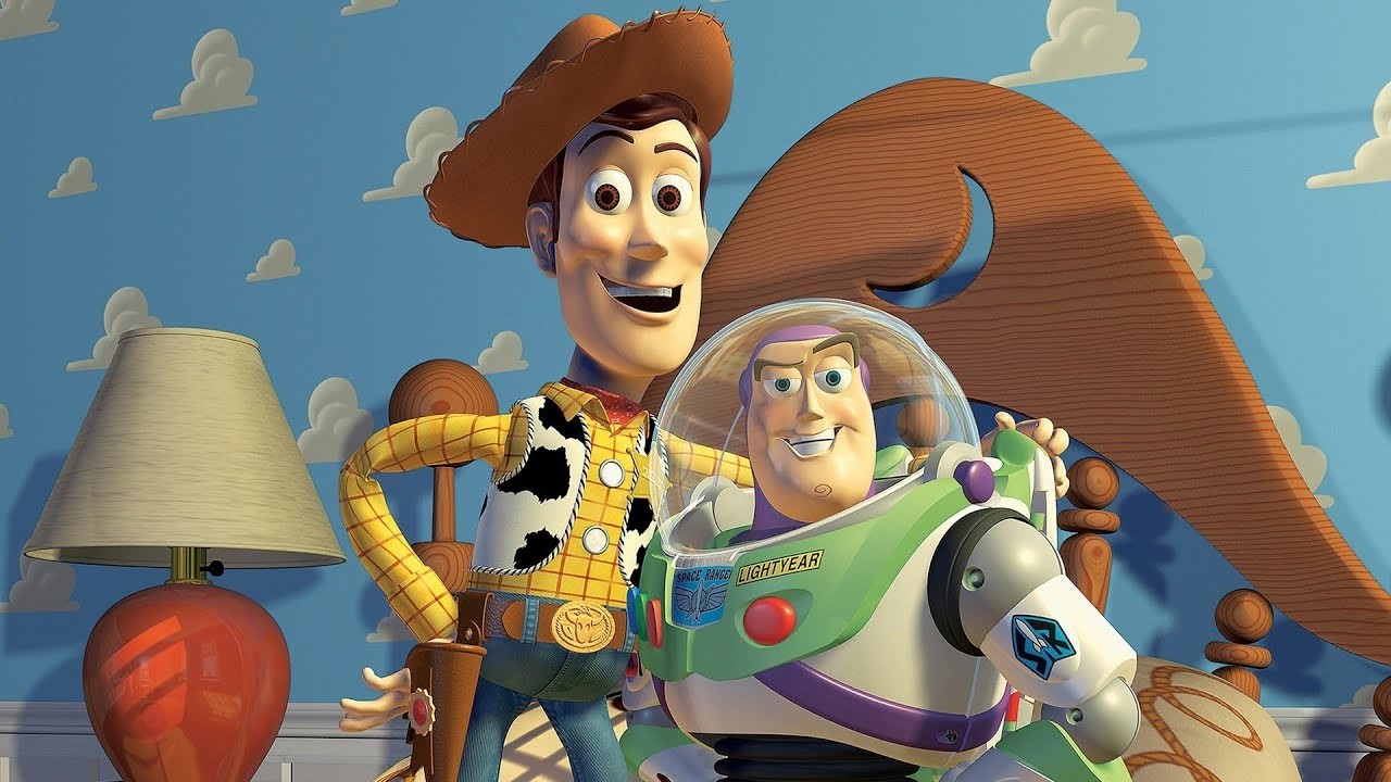 Tom Hanks as Woody and Tim Allen as Buzz Lightyear