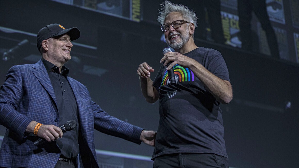 Kevin Feige and James Gunn at San Diego Comic-Con