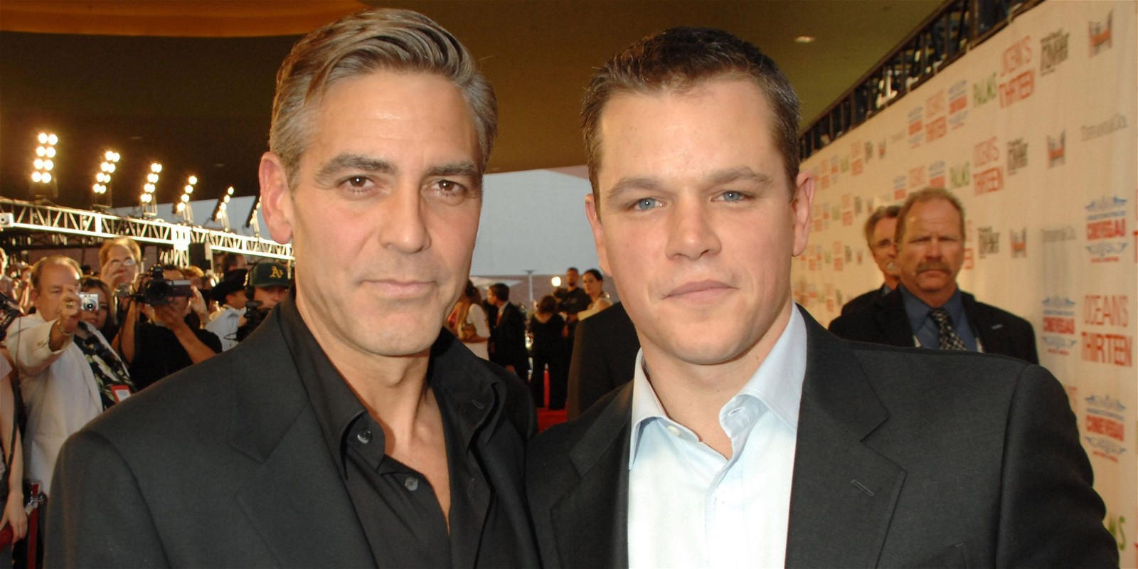 George Clooney with Matt Damon