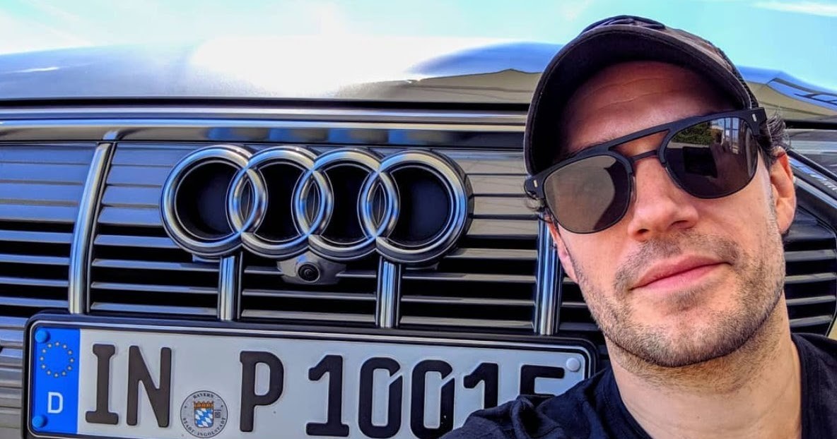 Cavill with his Audi