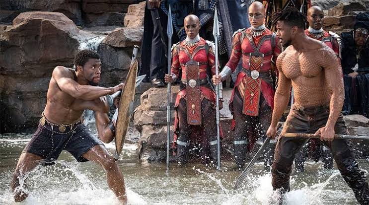 Michael B. Jordan challenging Prince T'Challa for the throne in Black Panther
