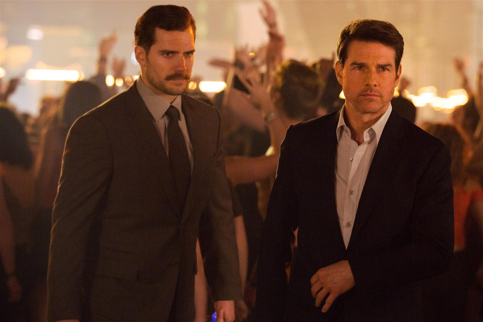 Henry Cavill and Tom Cruise in Mission Impossible- Fallout
