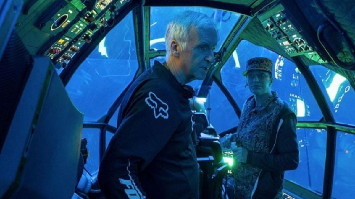 James Cameron on the set of Avatar: The Way of Water 
