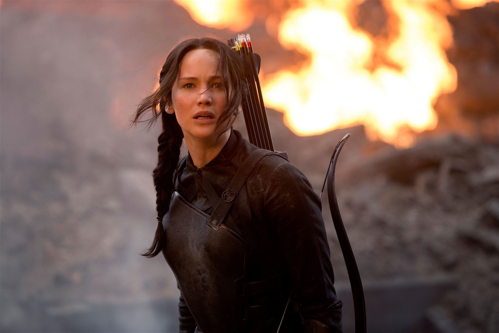 Jennifer Lawrence in a still from The Hunger Games