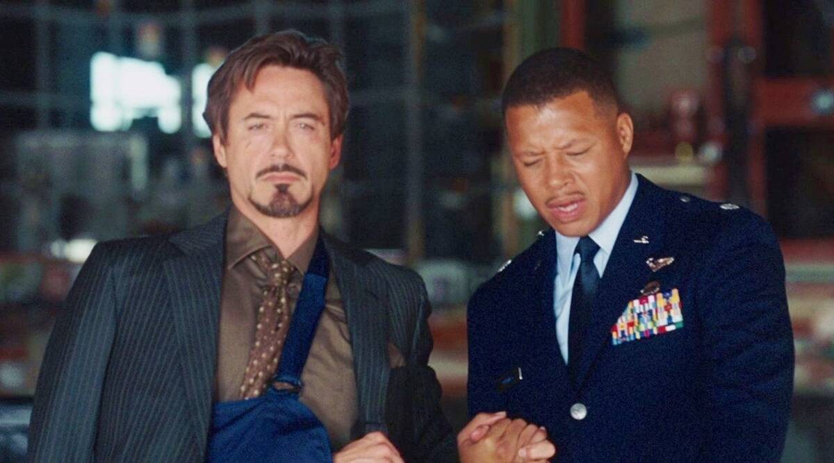 Terrence Howard and Robert Downey Jr. in Iron Man