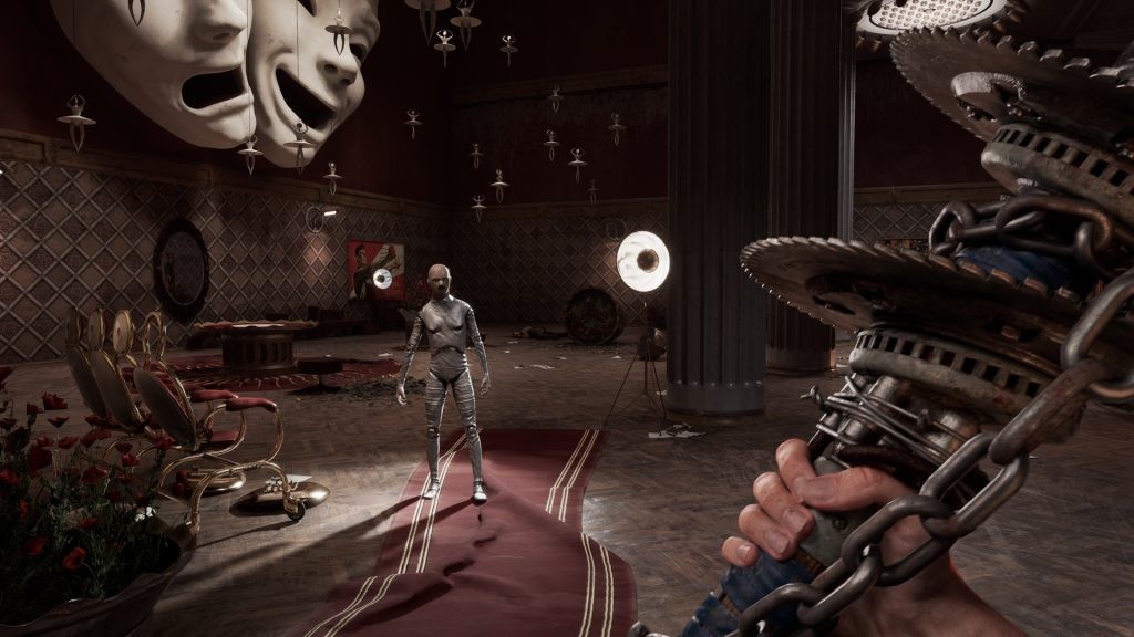 Melee attacks in Atomic Heart take a while to wind up.