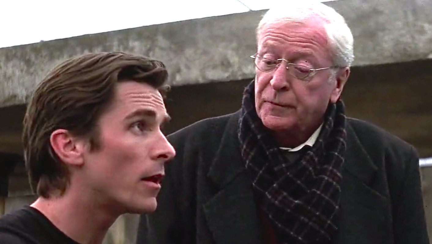 Christian Bale and Michael Caine as Bruce Wayne and Alfred