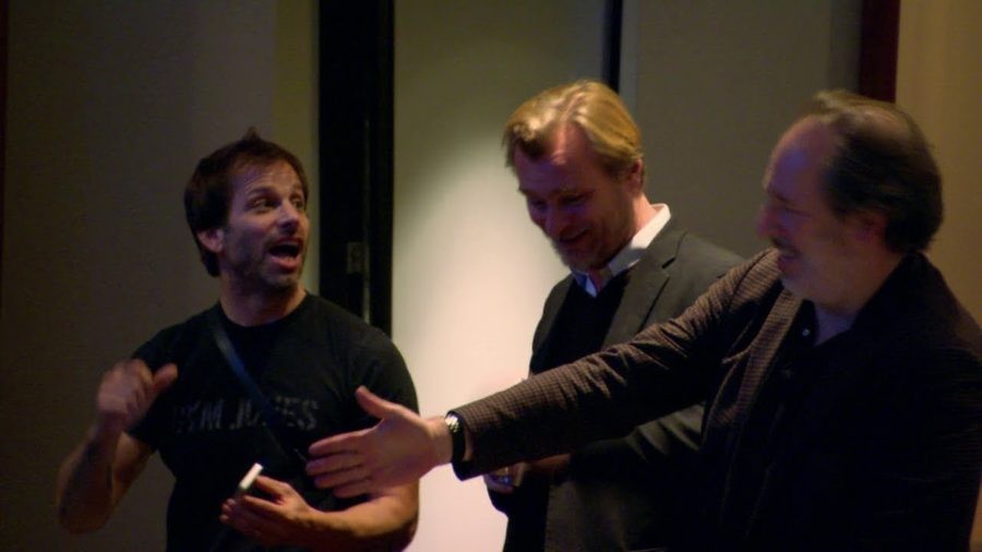 (L-R): Zack Snyder, Christopher Nolan, and Hans Zimmer