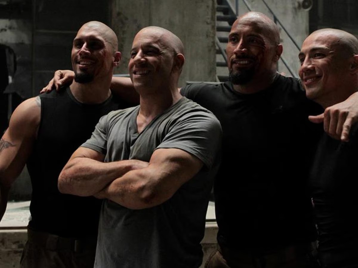 Vin Diesel and The Rock behind the scenes
