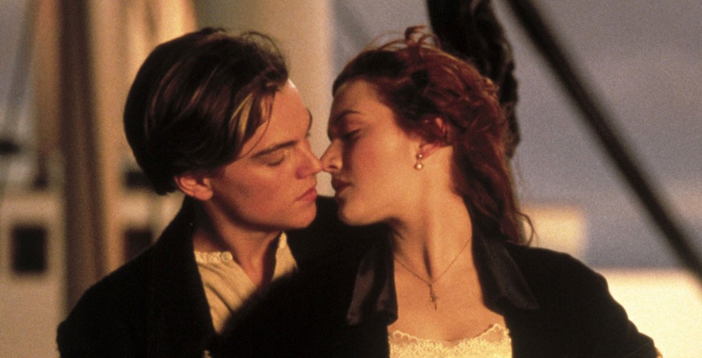 Leonardo DiCaprio and Kate Winslet in Titanic (1997).