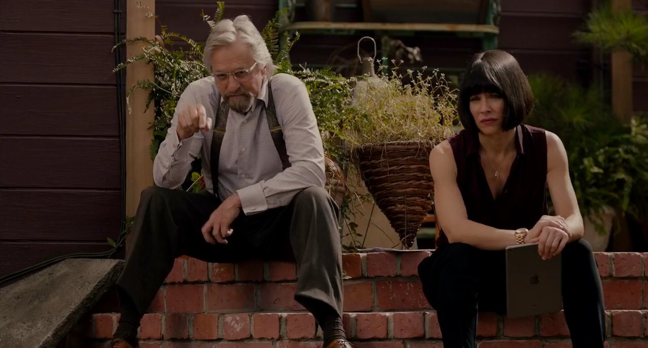 Michael Douglas and Evangeline Lilly in Ant-Man