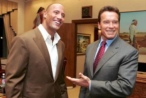 Dwayne Johnson and Arnold Schwarzenegger