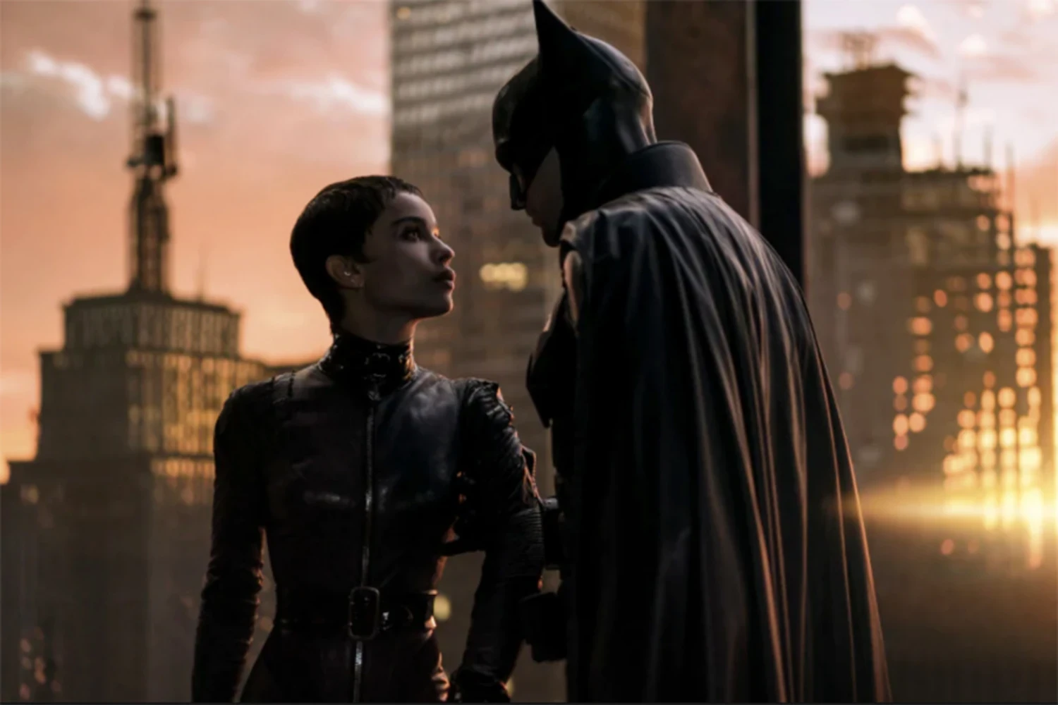 Robert Pattinson and Zoë Kravitz as Batman and Catwoman
