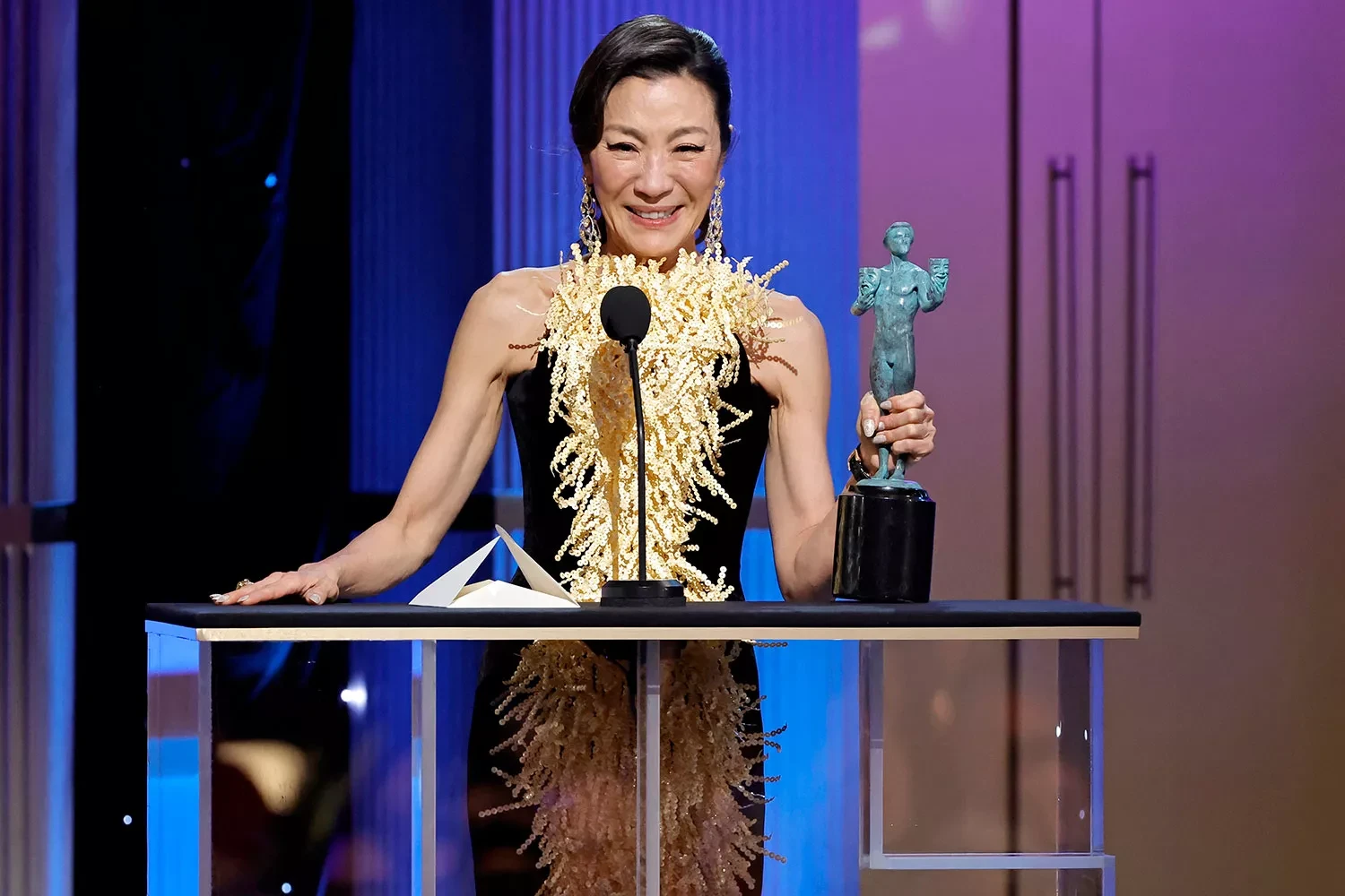 Michelle Yeoh with her SAG Award