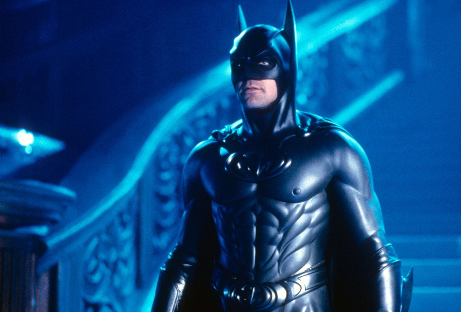 George Clooney as Batman in Batman and Robin (1997).