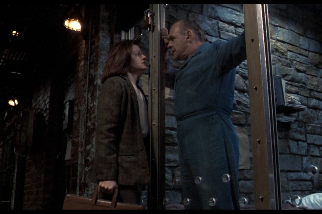 Anthony Hopkins and Jodie Foster in The Silence of the Lambs (1991)