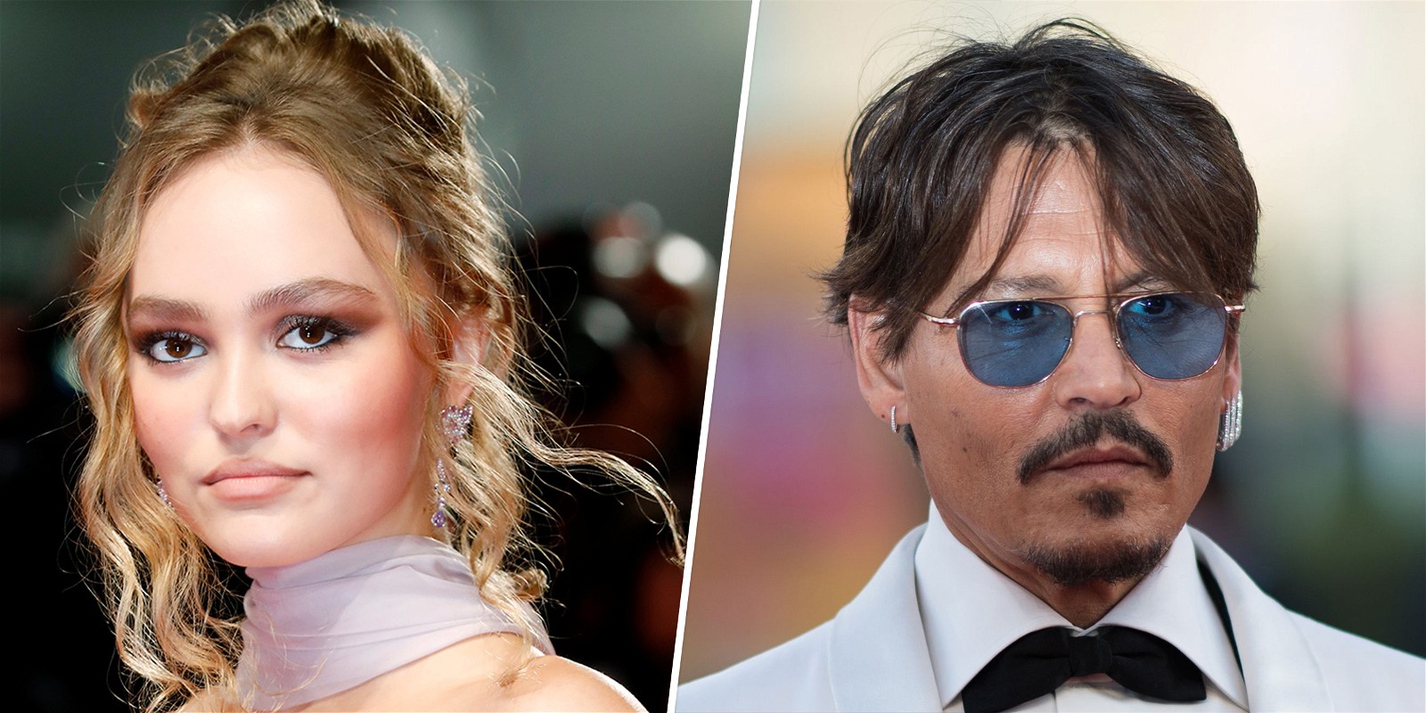 Lily-Rose Depp and Johnny Depp 