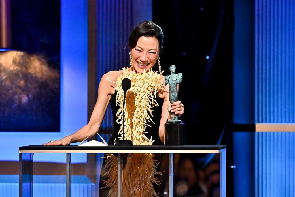 Michelle Yeoh with her SAG Award