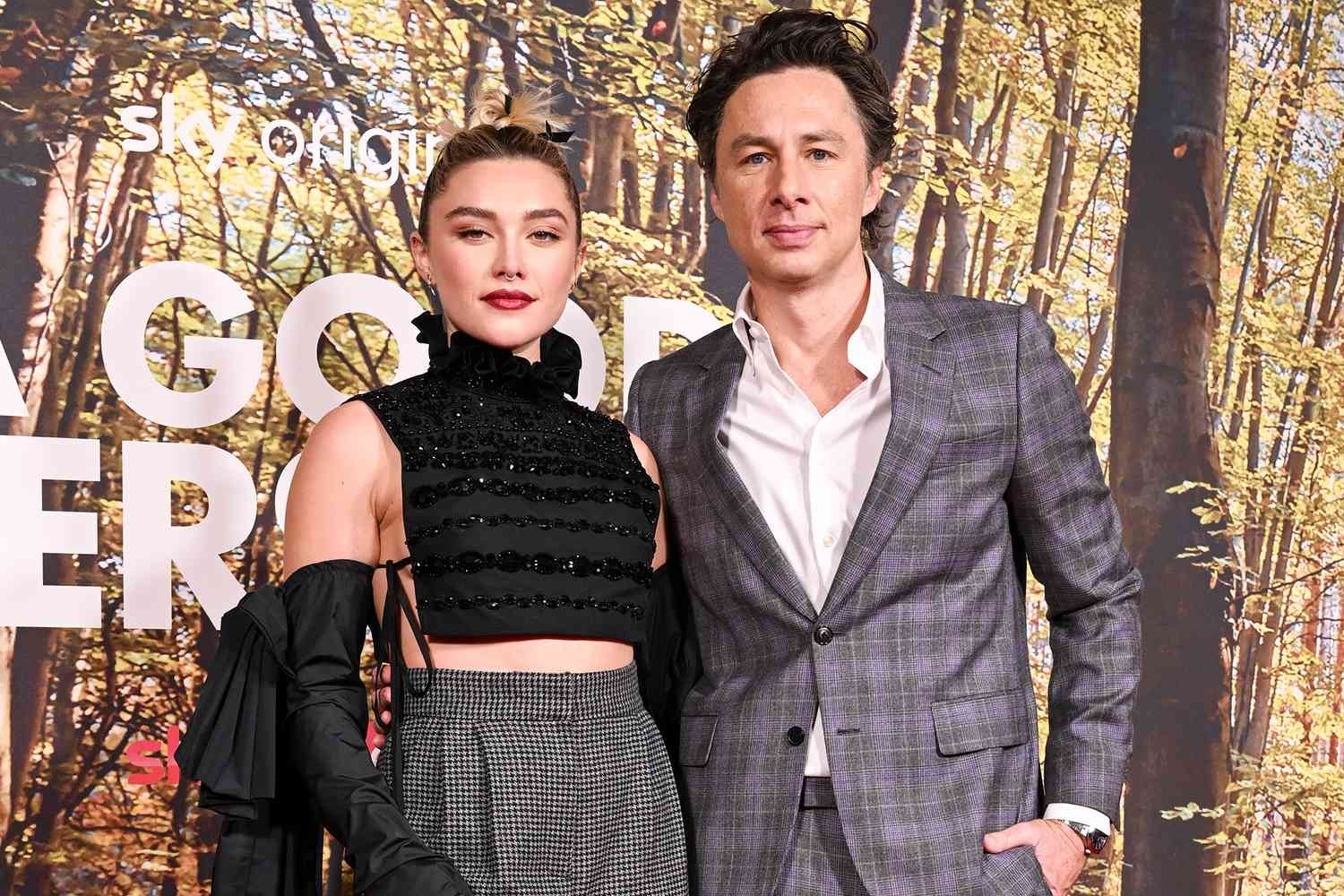 Florence Pugh and Zach Braff on the red carpet