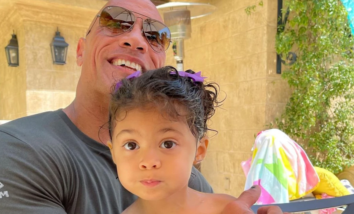 Dwayne Johnson with his daughter