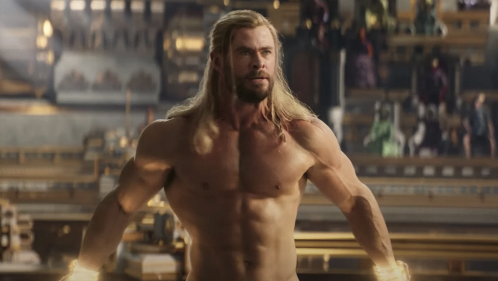 Chris Hemsworth in a still from Thor: Love and Thunder
