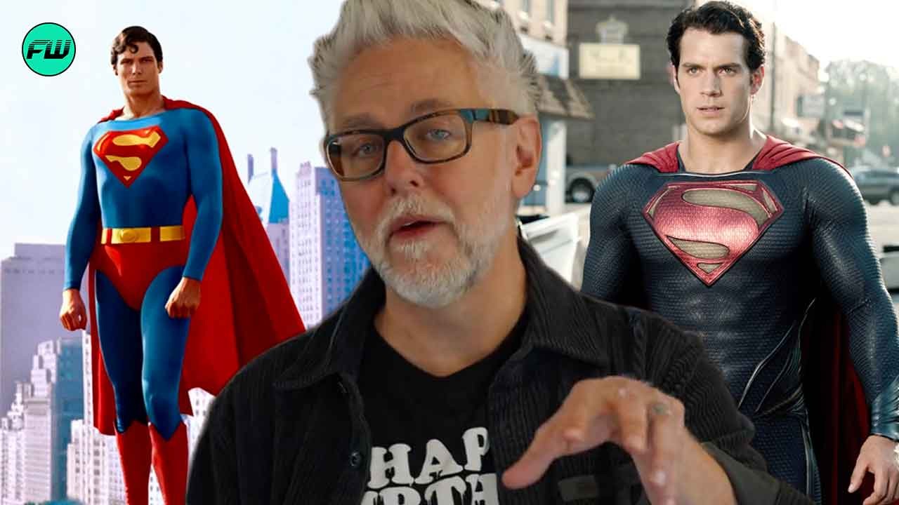 jmaes gunn, henry cavill and christopher reeves as superman