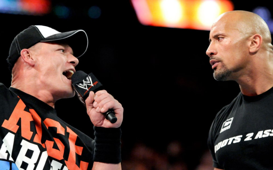 The Rock and John Cena at 2012 RAW