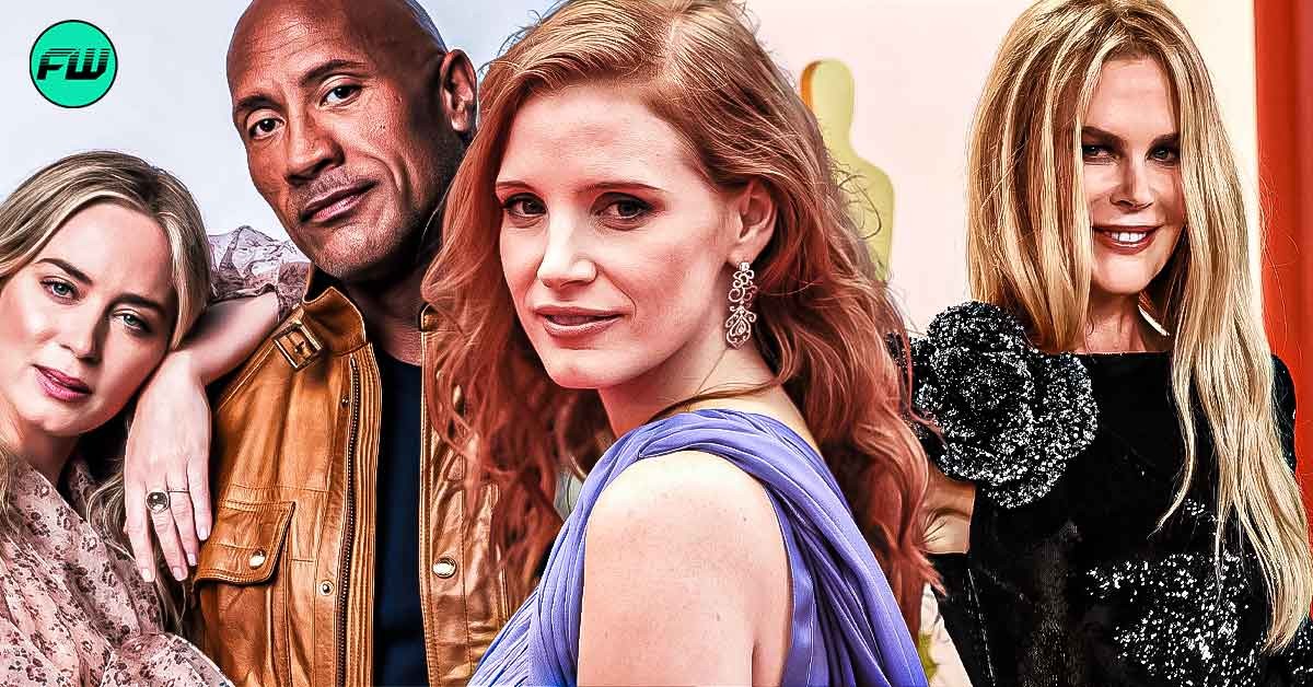 "It's like Dwayne's Angels": X-Men Star Jessica Chastain Announces She's Doing a Movie With The Rock, Emily Blunt, and Nicole Kidman