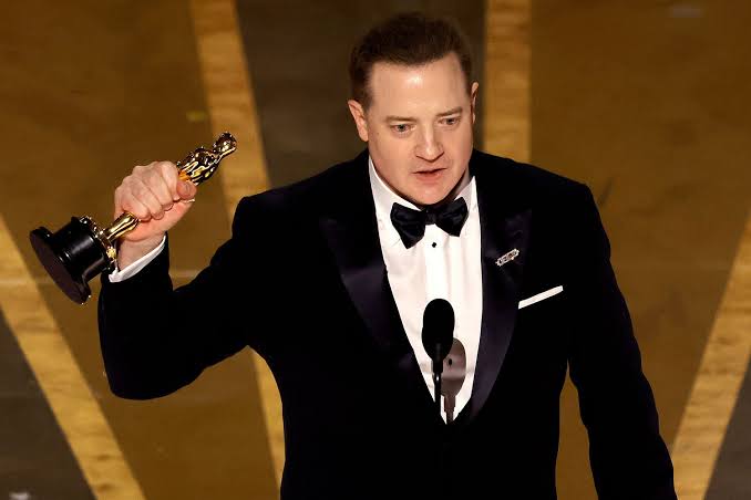 Brendan Fraser winning the 2023 Best Actor Oscar 