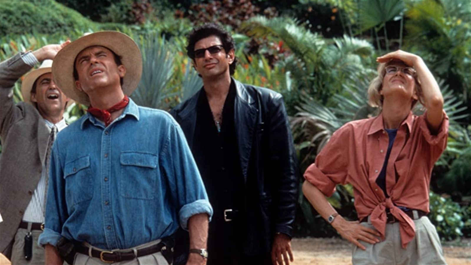 Sam Neill, Jeff Goldblum, and Laura Dern in Jurassic Park