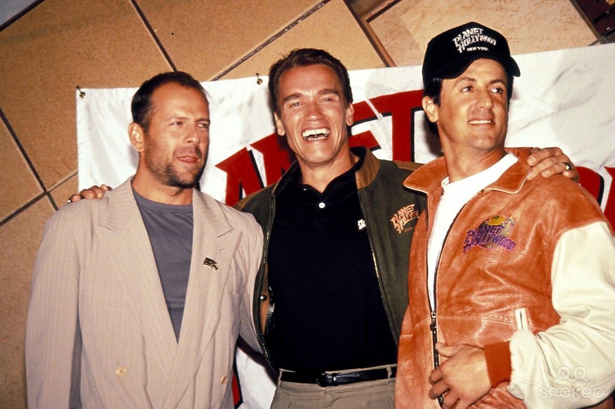 Arnold Schwarzenegger, Bruce Willis, and Sylvester Stallone