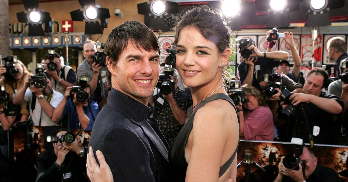 Tom Cruise and Katie Holmes at the Batman Begins red carpet premiere