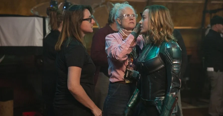 Victoria Alonso on the sets of Captain Marvel