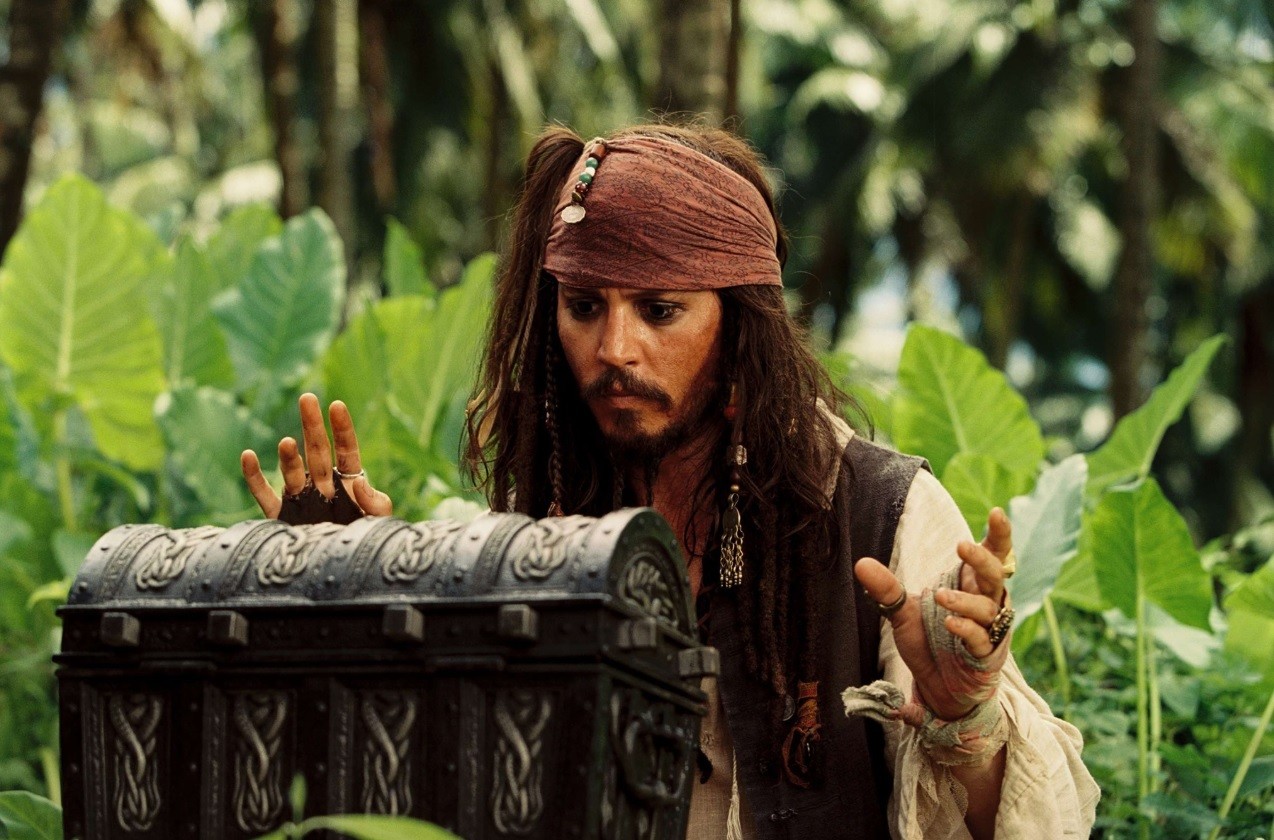 Johnny Depp in the Pirates of the Caribbean franchise.